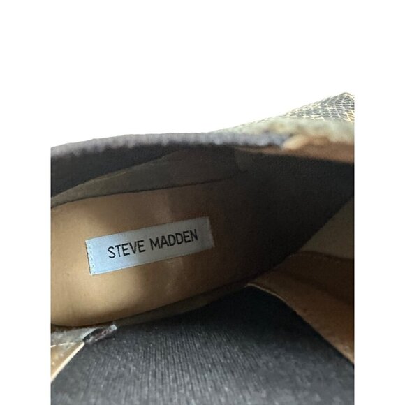 Steve Madden Snake-Print Leather Chelsea Boots Size 8 Elastic Side Panels - Picture 5 of 11